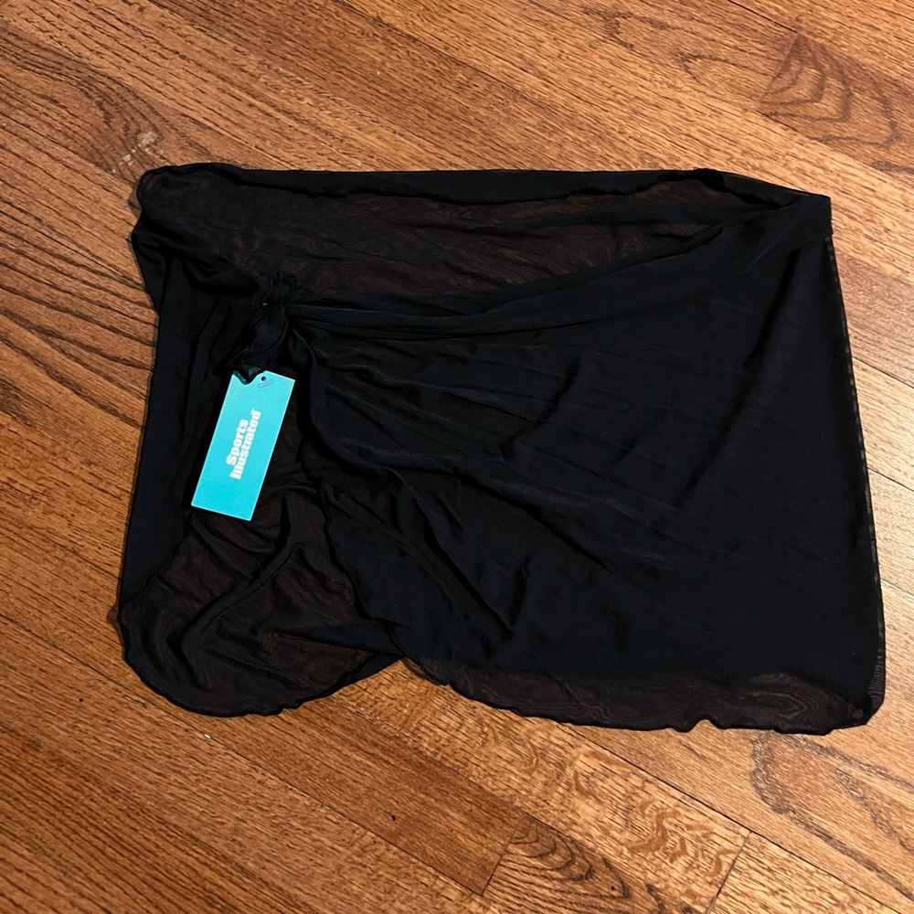 Black Sheer Sarong Sports Illustrated size L